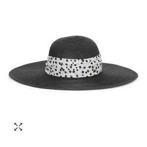 Karl Lagerfeld Women's Mesh Straw Wide Brim Sun Hat